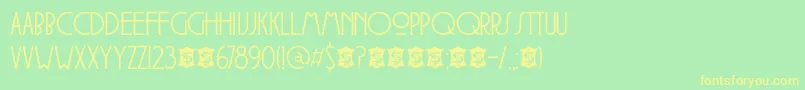 DkSoerabaja Font – Yellow Fonts on Green Background