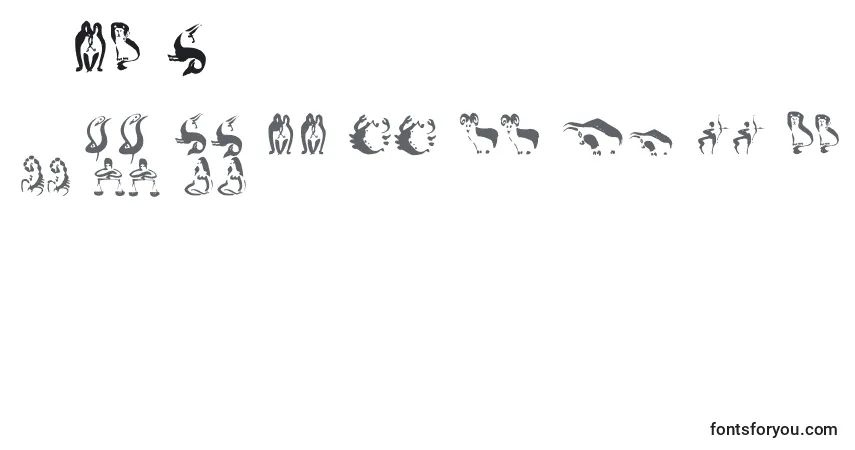 Schriftart Zodiac1 – Alphabet, Zahlen, spezielle Symbole