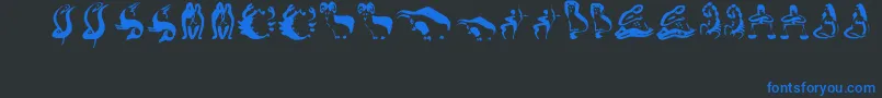 Zodiac1 Font – Blue Fonts on Black Background