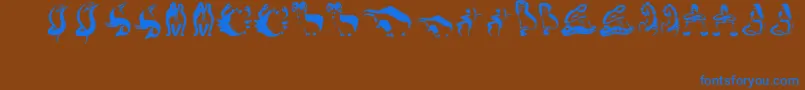 フォントZodiac1 – 茶色の背景に青い文字