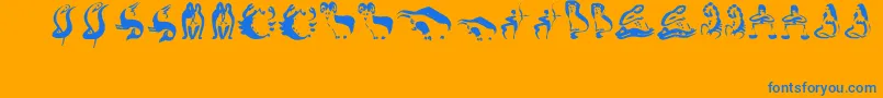 Zodiac1 Font – Blue Fonts on Orange Background