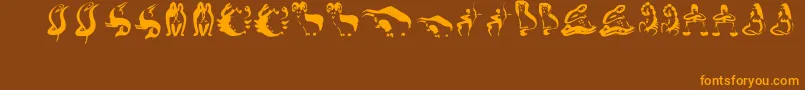 Zodiac1 Font – Orange Fonts on Brown Background