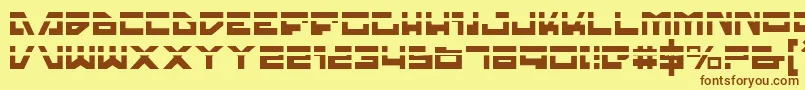 Trajialaser-fontti – ruskeat fontit keltaisella taustalla
