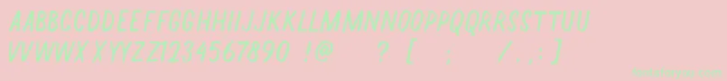 Halfway-Schriftart – Grüne Schriften auf rosa Hintergrund