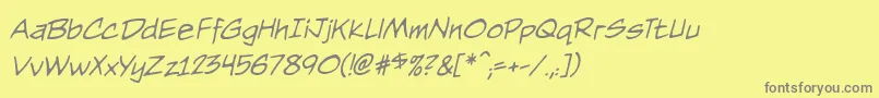 NightwatcherBbItalic Font – Gray Fonts on Yellow Background