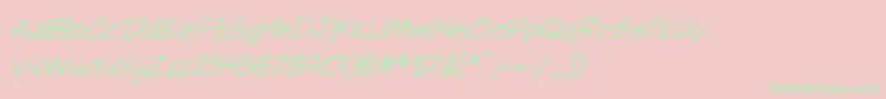 NightwatcherBbItalic Font – Green Fonts on Pink Background