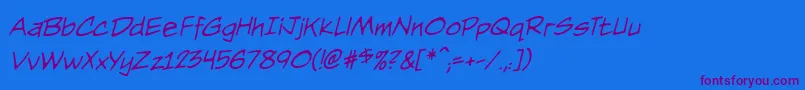 Шрифт NightwatcherBbItalic – фиолетовые шрифты на синем фоне