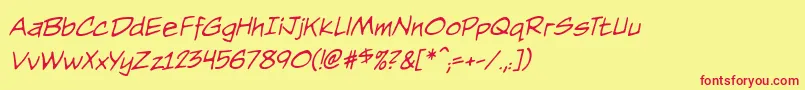 NightwatcherBbItalic Font – Red Fonts on Yellow Background