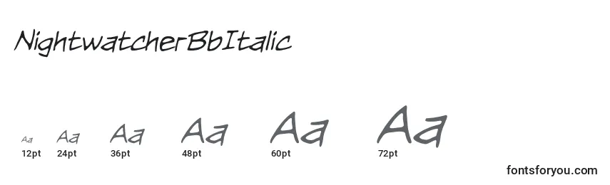NightwatcherBbItalic Font Sizes