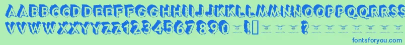 Tacotruckmilitia Font – Blue Fonts on Green Background