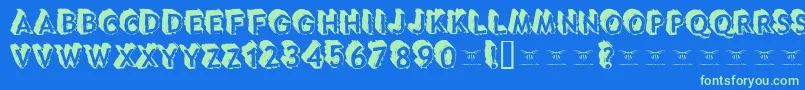 Tacotruckmilitia Font – Green Fonts on Blue Background