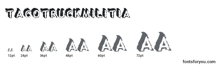 Größen der Schriftart Tacotruckmilitia