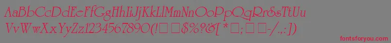 Agrev15-Schriftart – Rote Schriften auf grauem Hintergrund