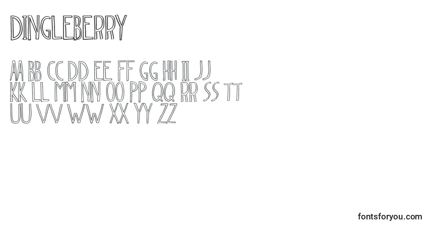 Schriftart Dingleberry – Alphabet, Zahlen, spezielle Symbole