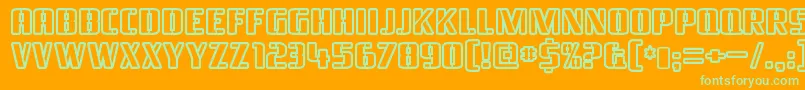 BraesideoutlineRegular-Schriftart – Grüne Schriften auf orangefarbenem Hintergrund
