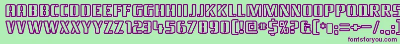 BraesideoutlineRegular-Schriftart – Violette Schriften auf grünem Hintergrund
