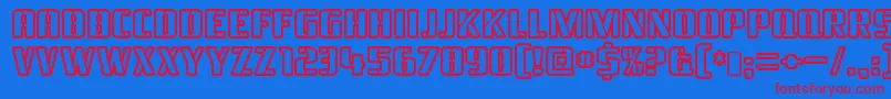 BraesideoutlineRegular Font – Red Fonts on Blue Background