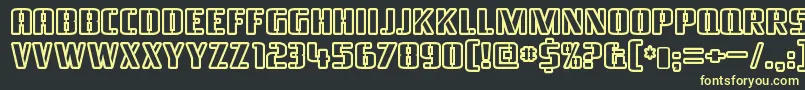 フォントBraesideoutlineRegular – 黒い背景に黄色の文字