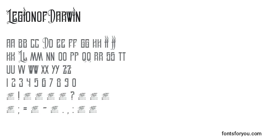 Шрифт LegionOfDarwin – алфавит, цифры, специальные символы