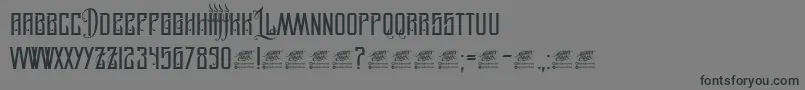 フォントLegionOfDarwin – 黒い文字の灰色の背景