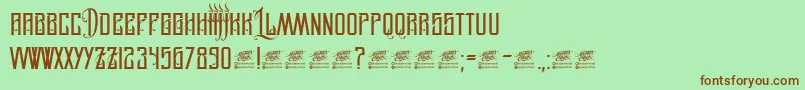 Шрифт LegionOfDarwin – коричневые шрифты на зелёном фоне