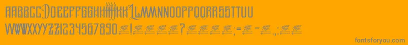 LegionOfDarwin-Schriftart – Graue Schriften auf orangefarbenem Hintergrund