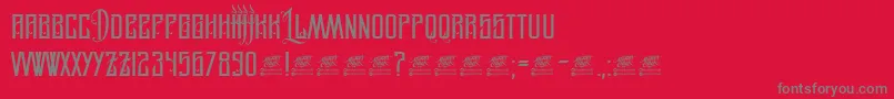 Czcionka LegionOfDarwin – szare czcionki na czerwonym tle