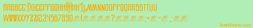 Шрифт LegionOfDarwin – оранжевые шрифты на зелёном фоне