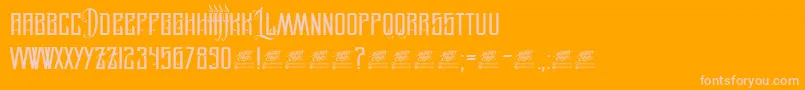 LegionOfDarwin-Schriftart – Rosa Schriften auf orangefarbenem Hintergrund