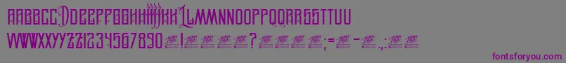 LegionOfDarwin-fontti – violetit fontit harmaalla taustalla