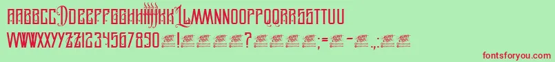 Шрифт LegionOfDarwin – красные шрифты на зелёном фоне