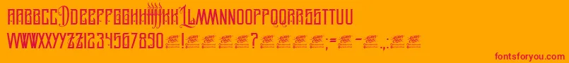 LegionOfDarwin Font – Red Fonts on Orange Background