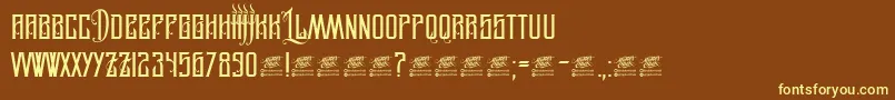 Шрифт LegionOfDarwin – жёлтые шрифты на коричневом фоне