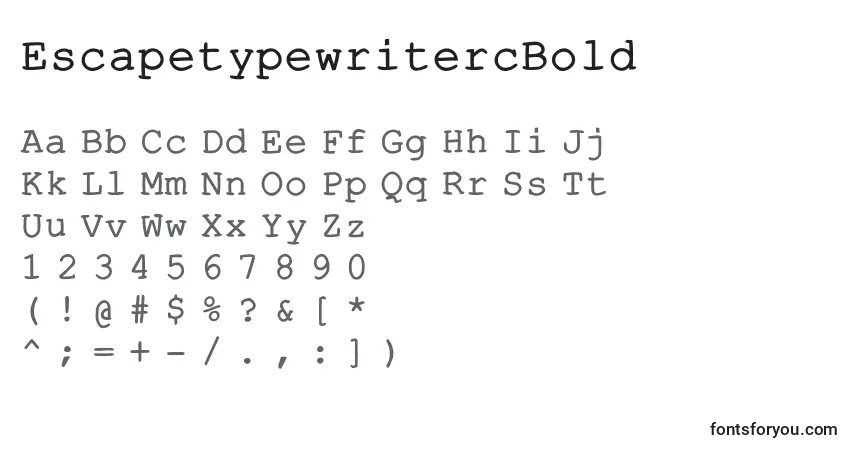 Schriftart EscapetypewritercBold – Alphabet, Zahlen, spezielle Symbole