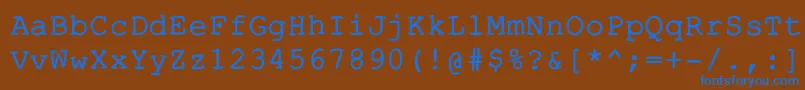 Fonte EscapetypewritercBold – fontes azuis em um fundo marrom