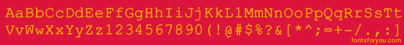 フォントEscapetypewritercBold – 赤い背景にオレンジの文字
