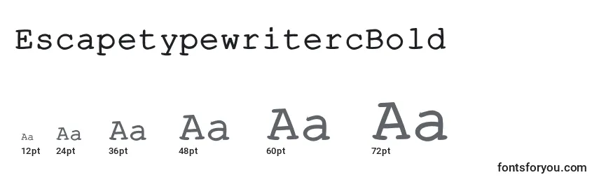EscapetypewritercBold Font Sizes