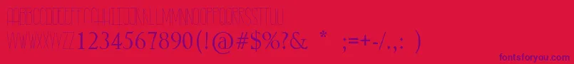 RastyLop-Schriftart – Violette Schriften auf rotem Hintergrund