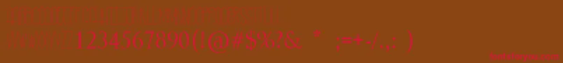 RastyLop-Schriftart – Rote Schriften auf braunem Hintergrund