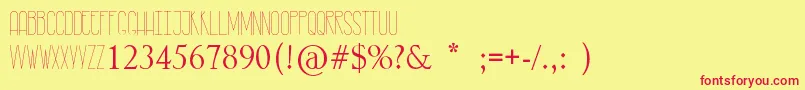 フォントRastyLop – 赤い文字の黄色い背景