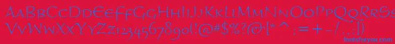 BraganzaScItcLight Font – Blue Fonts on Red Background