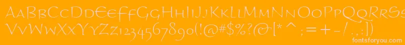 BraganzaScItcLight Font – Pink Fonts on Orange Background