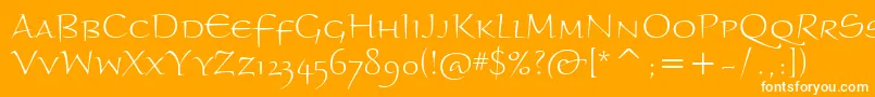 BraganzaScItcLight Font – White Fonts on Orange Background