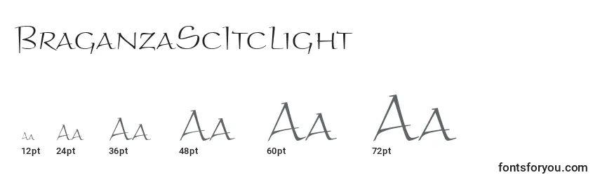 BraganzaScItcLight Font Sizes