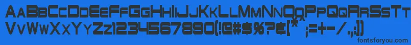 SchwarzeneggerCondensed Font – Black Fonts on Blue Background
