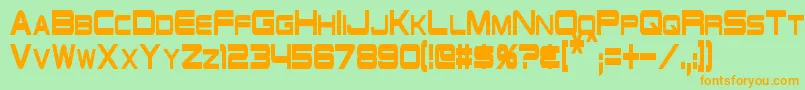 SchwarzeneggerCondensed Font – Orange Fonts on Green Background