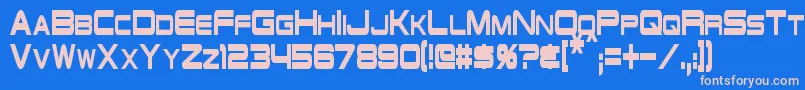 SchwarzeneggerCondensed Font – Pink Fonts on Blue Background