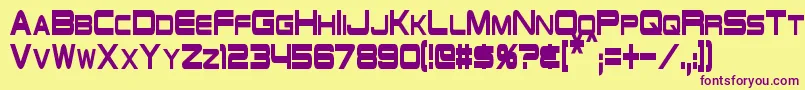 SchwarzeneggerCondensed Font – Purple Fonts on Yellow Background