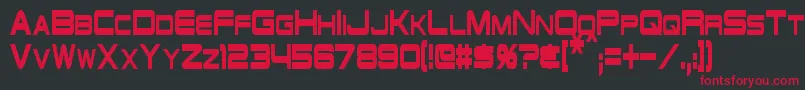 SchwarzeneggerCondensed Font – Red Fonts on Black Background