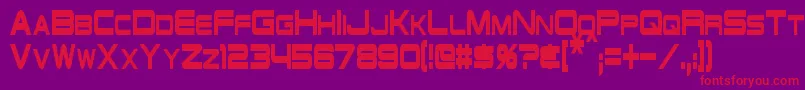 SchwarzeneggerCondensed Font – Red Fonts on Purple Background